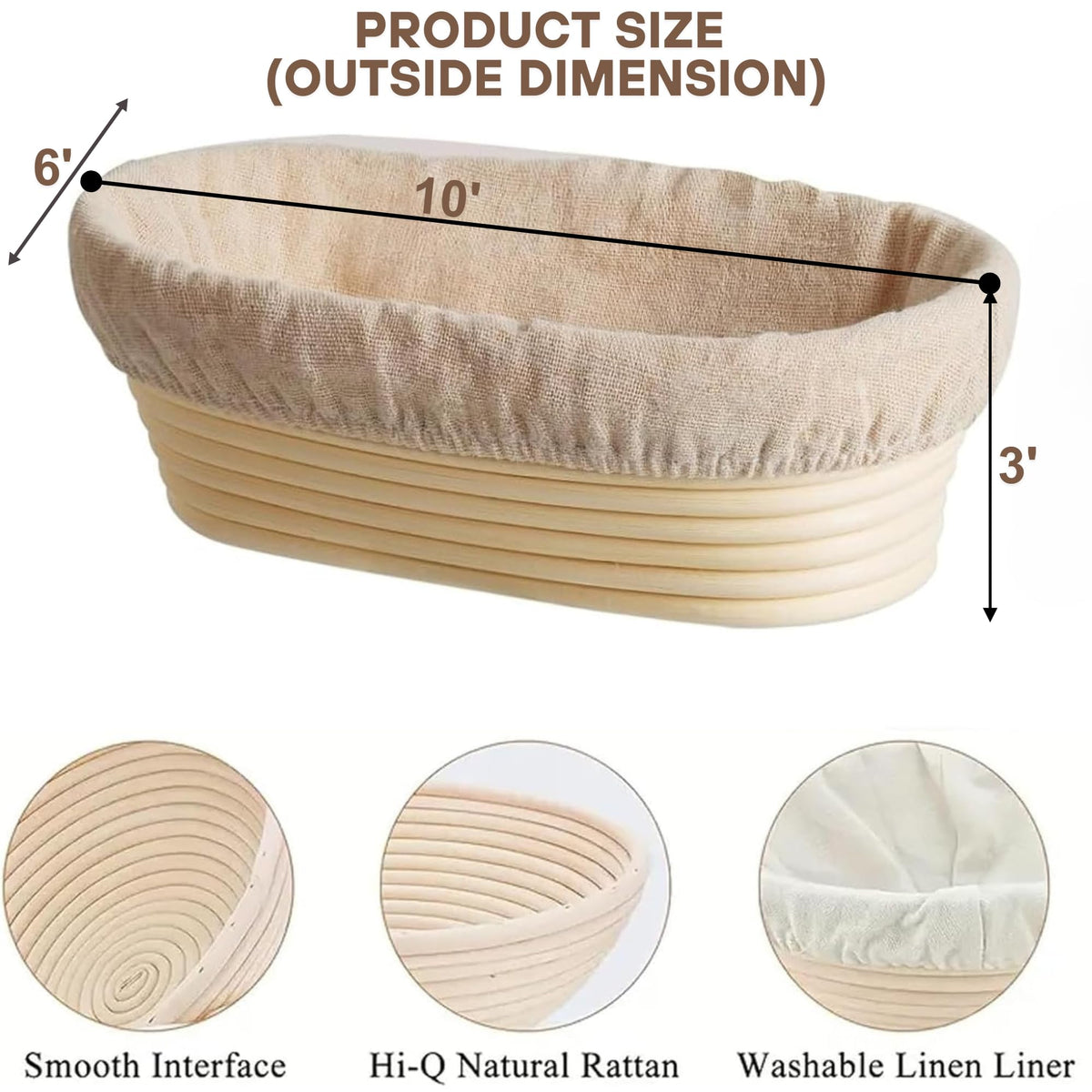 GIONG banneton 2-pack with liner inside, ideal for easy proofing