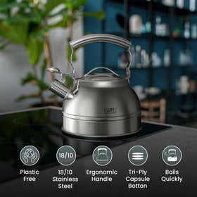 GIPFEL International plastic-free, BPA-free kettle for food-grade safety.