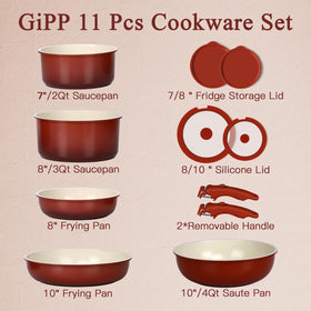 GiPP ceramic nonstick coating for effortless release and cleanup.