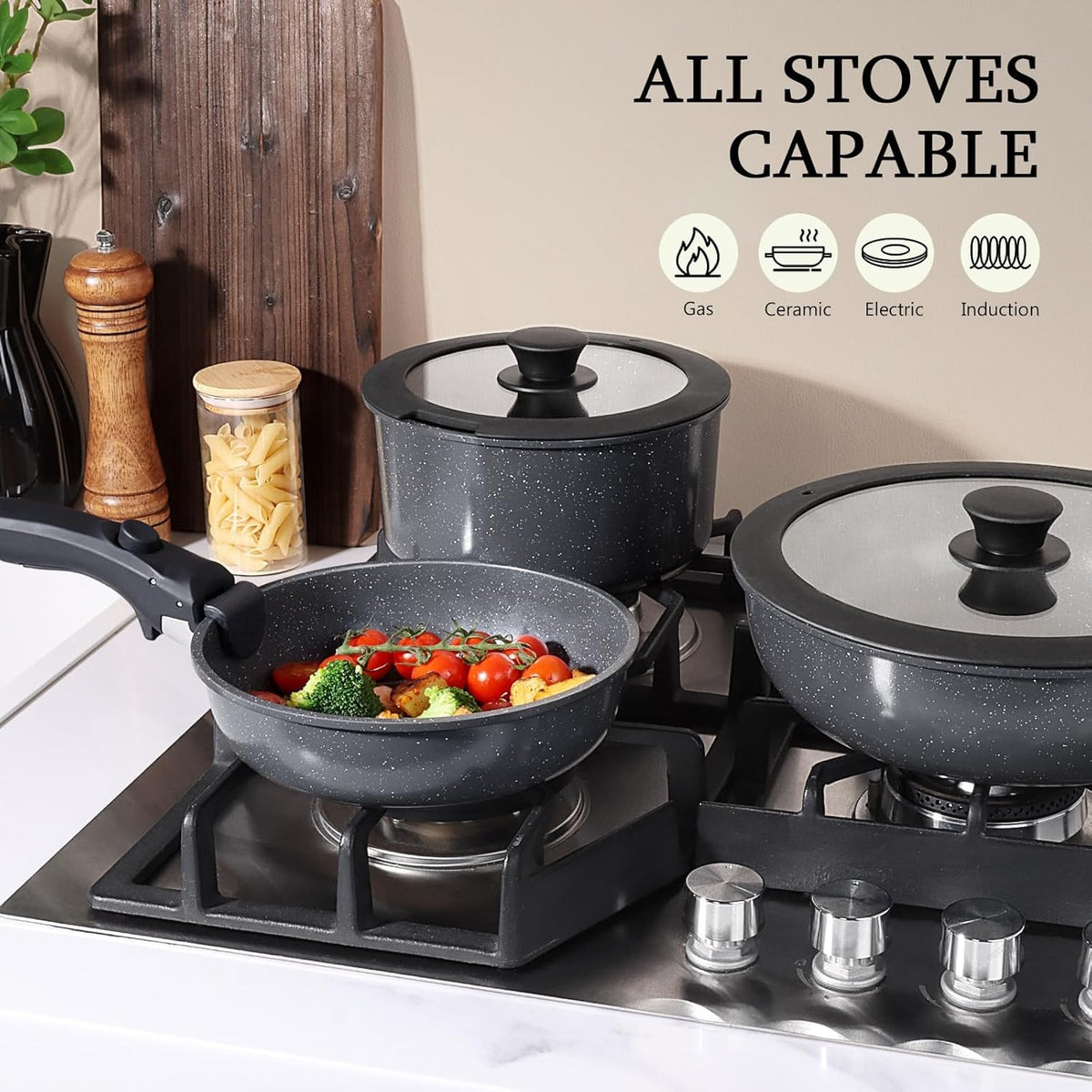 GiPP die-cast base delivers fast even heating on all cooktops