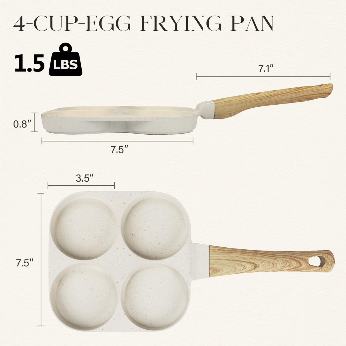 GiPP egg pan interior shows granite nonstick coating for easy flipping