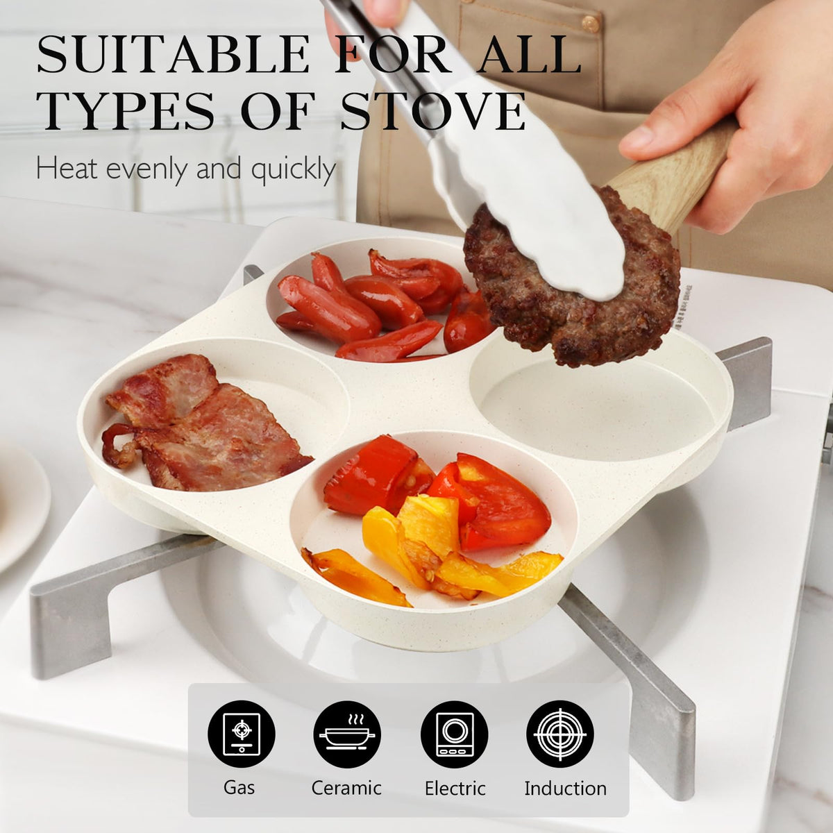 GiPP granite nonstick coating reduces oil while delivering even heat