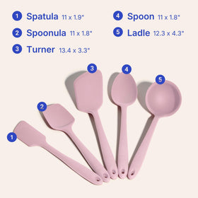 GIR 5-Piece Silicone Utensils Set rose dishwasher-safe for easy cleanup