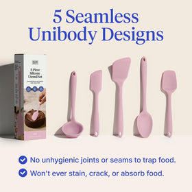 GIR 5-Piece Silicone Utensils Set rose spoonula combines scraping and scooping