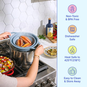 GIR collapsible silicone colander BPA-free and heat resistant