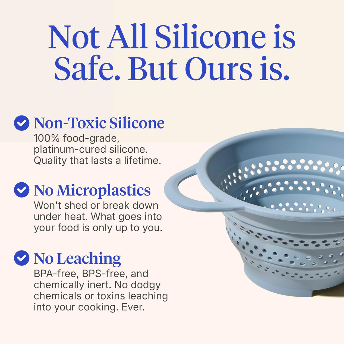 GIR collapsible colander rinse clean quickly thanks to smooth surface