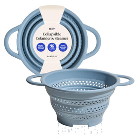 GIR collapsible colander pouring pasta as water drains
