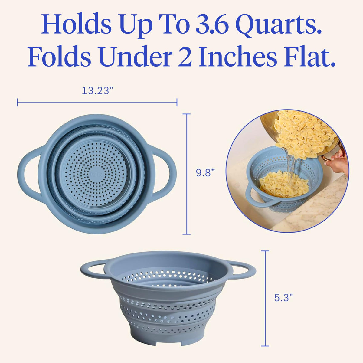 GIR collapsible colander used as steamer basket for vegetables