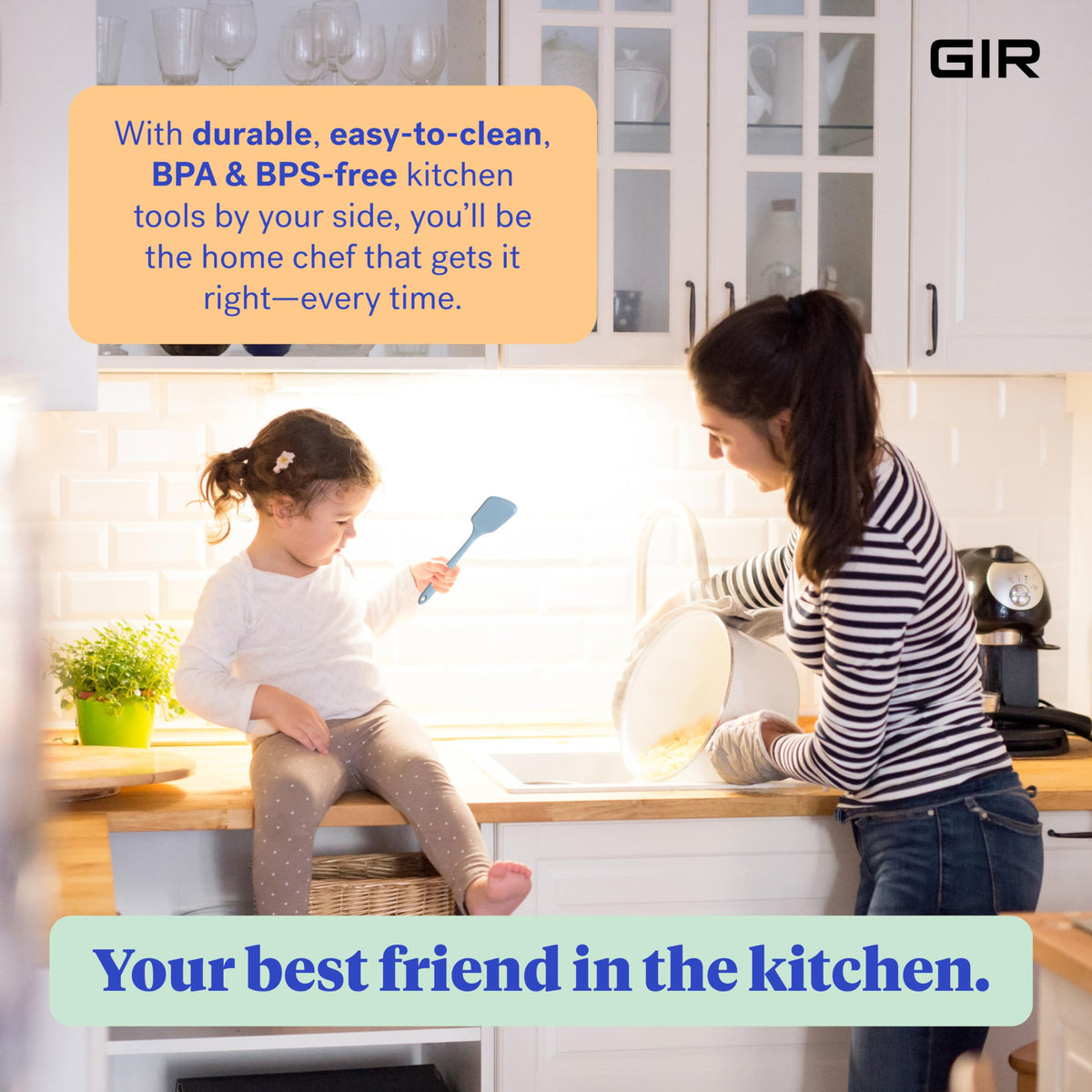 GIR dishwasher-safe spatula in slate simplifies kitchen cleanup