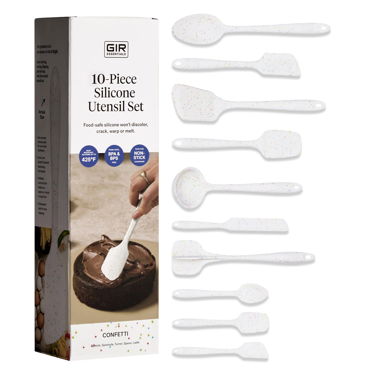 GIR Get It Right ladle: heat-safe serving tool for soups with nonstick protection.