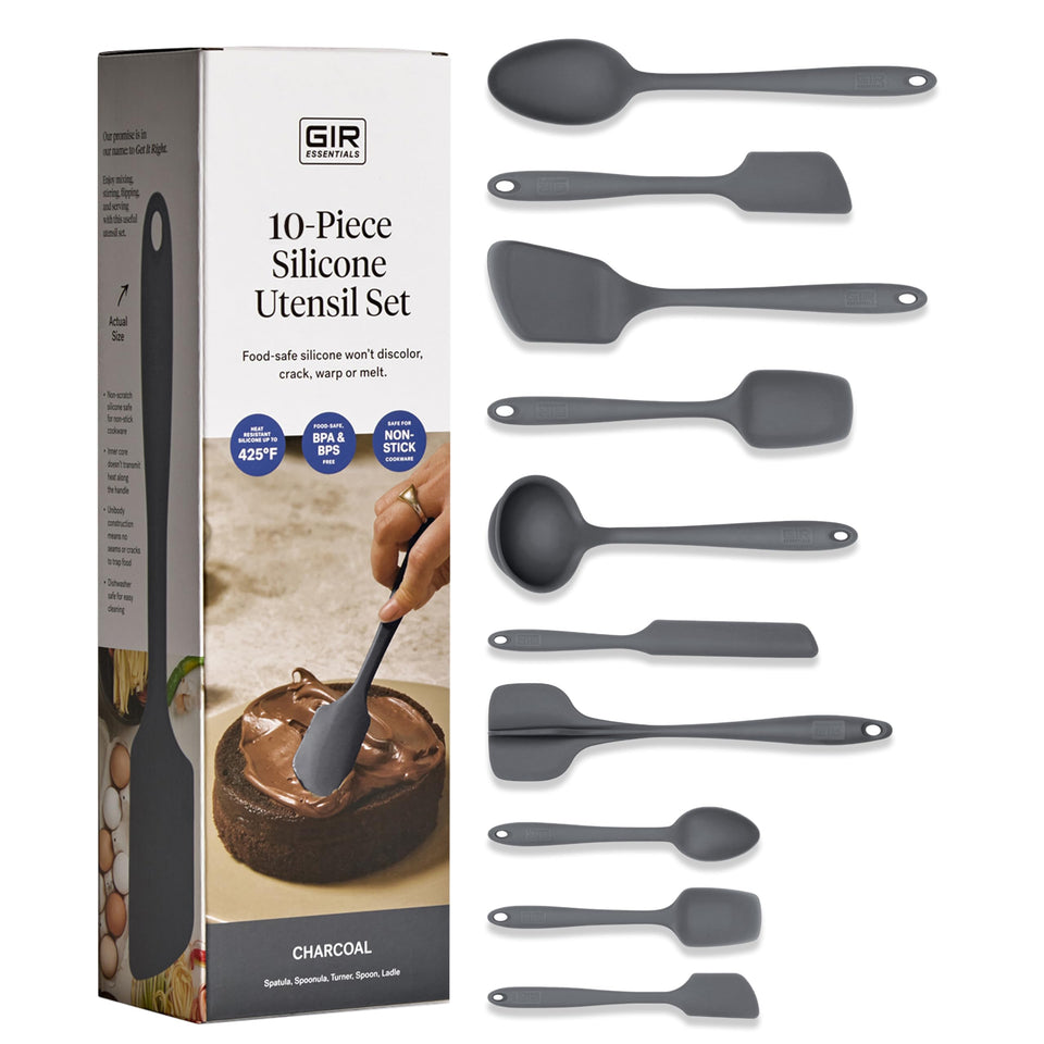GIR Get It Right spatula in use on nonstick cookware for easy scraping