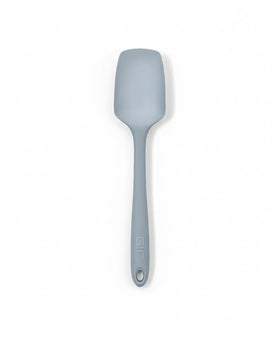 GIR Get It Right spoonula, slate front view for precise scraping and mixing.