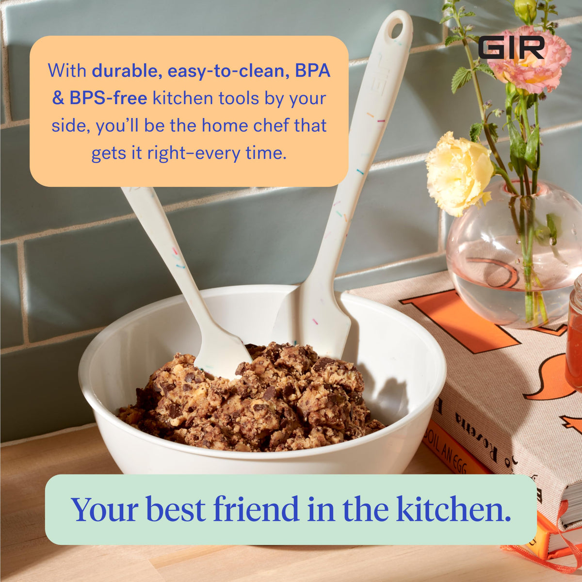 GIR spatula protects nonstick cookware from scratches.