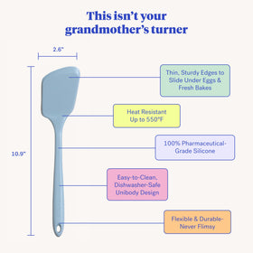 GIR precision flipping spatula in slate offers controlled turning for delicate foods