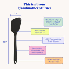 GIR mini spatula withstands up to 425°F for versatile cooking.