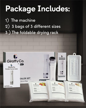 Giraffy Co. kitchen-preservation setup supports fresh meals on the go.