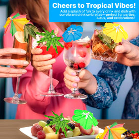 Girla bamboo-finish umbrella sticks provide sturdy, splinter-free tiki garnish picks.