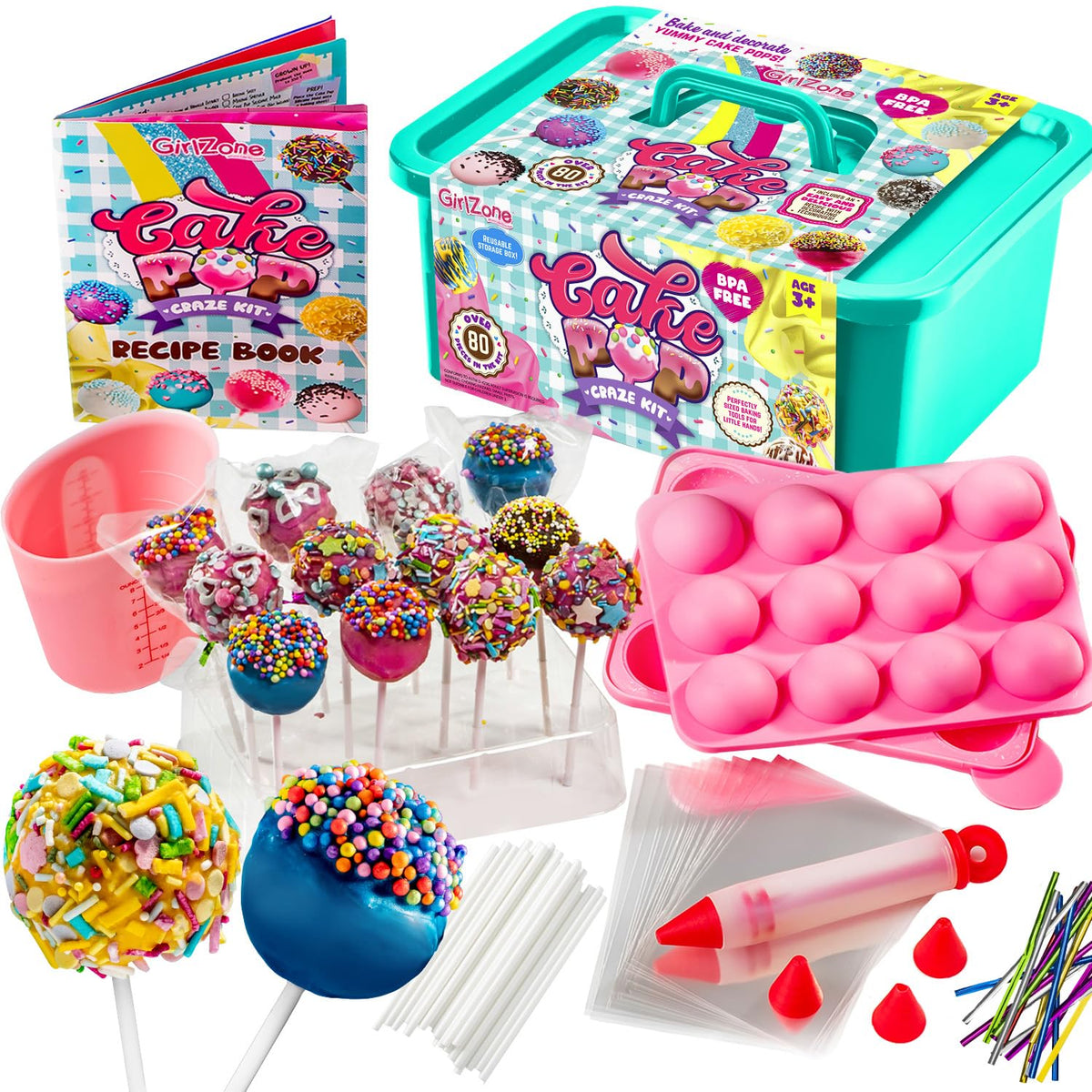 GirlZone cake pop mold for colorful kid-friendly baking and decoration.