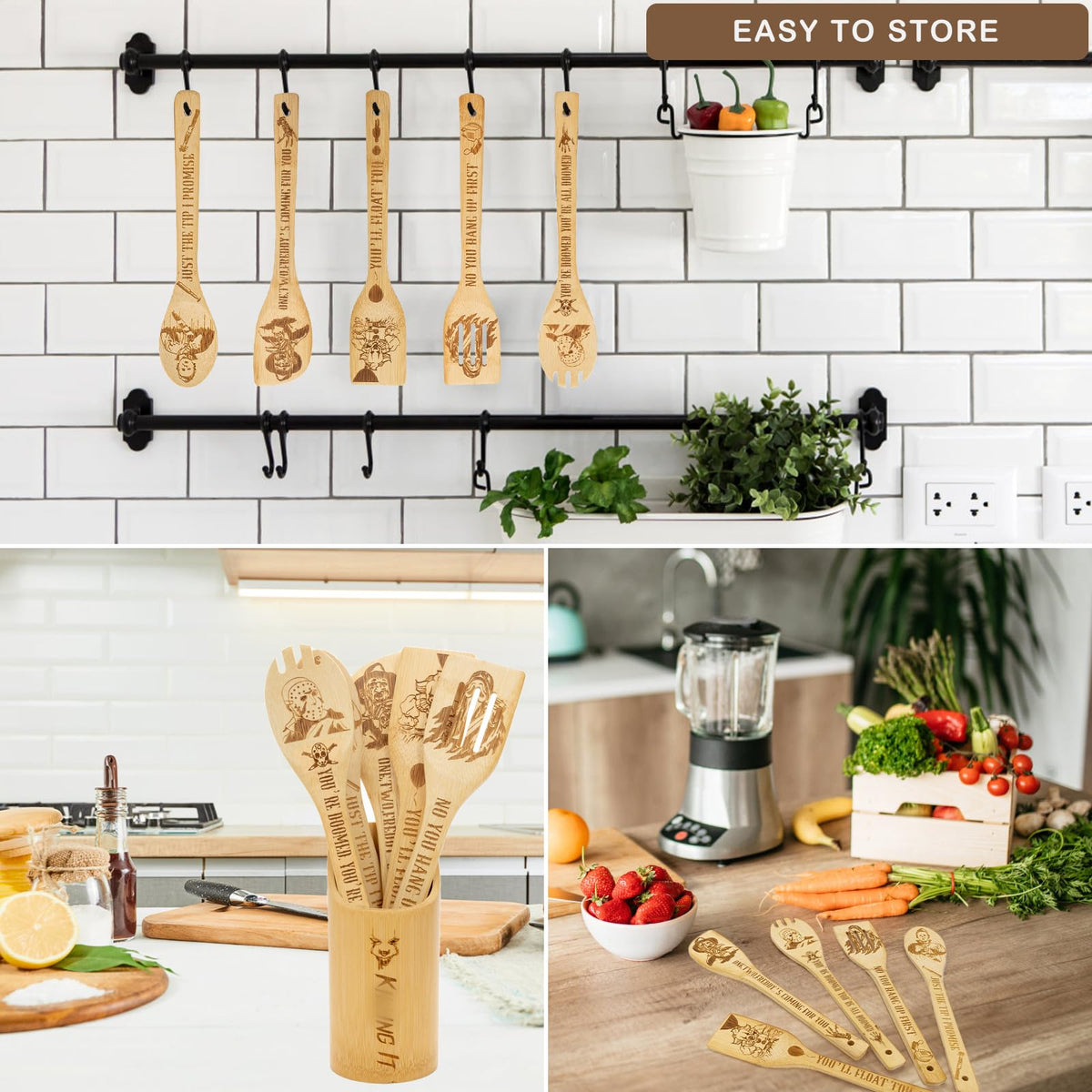 GIRVEM set on countertop with character engravings visible