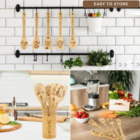 GIRVEM set on countertop with character engravings visible