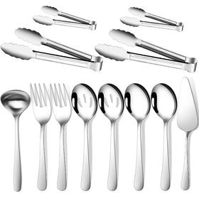 Gisly 12-piece serving set large spoons ideal for buffets and family meals