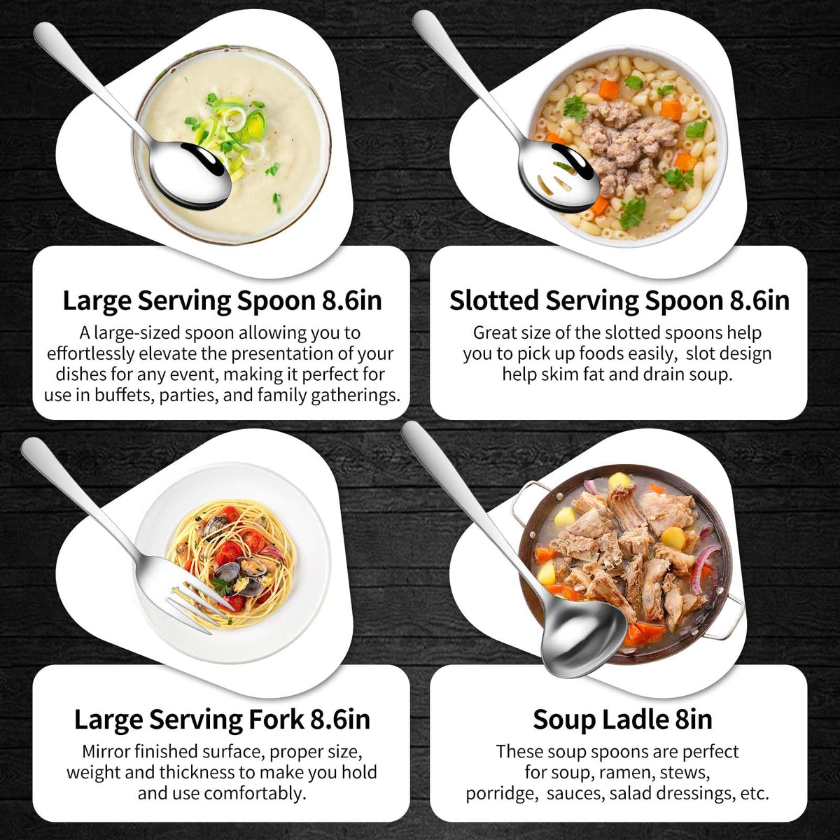Gisly 12-piece serving set soup ladle great for soups