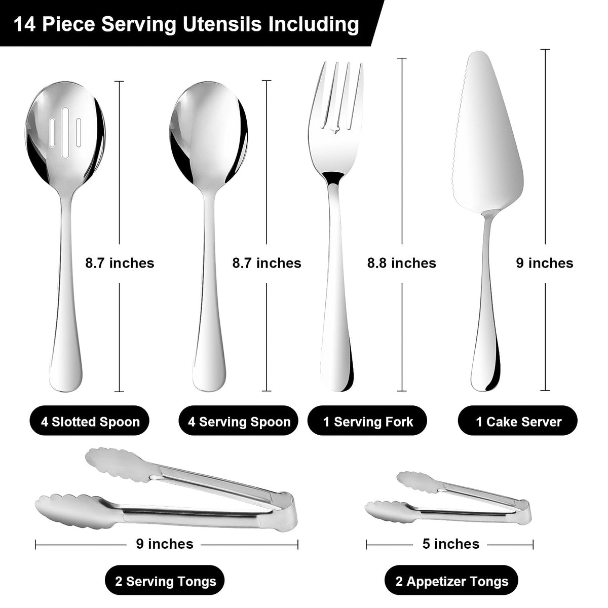 Gisly slotted spoons 8.7 inches designed for steady, mess-free serving.