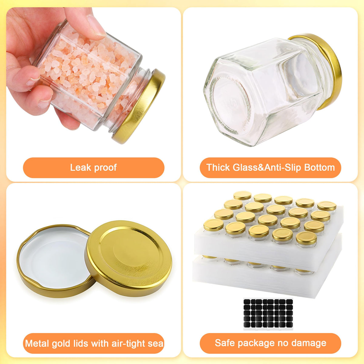 GIVAMEIHF 3oz jar ideal for honey or jam storage with secure lid.