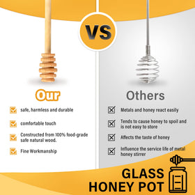 GIVAMEIHF clear-view jar shows honey level at a glance.