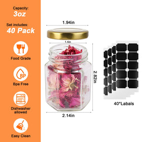 GIVAMEIHF hexagon glass jar clearly shows contents, great for spices.
