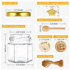 GIVAMEIHF gold-cap lids secure seal for each jar