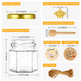 GIVAMEIHF honey jar with wooden dipper for smooth drizzle