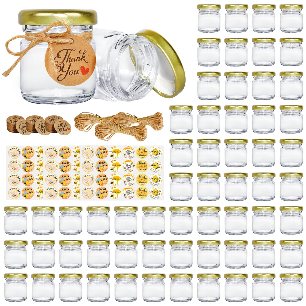 GIVAMEIHF mini honey jar with lids for compact storage and easy sealing.