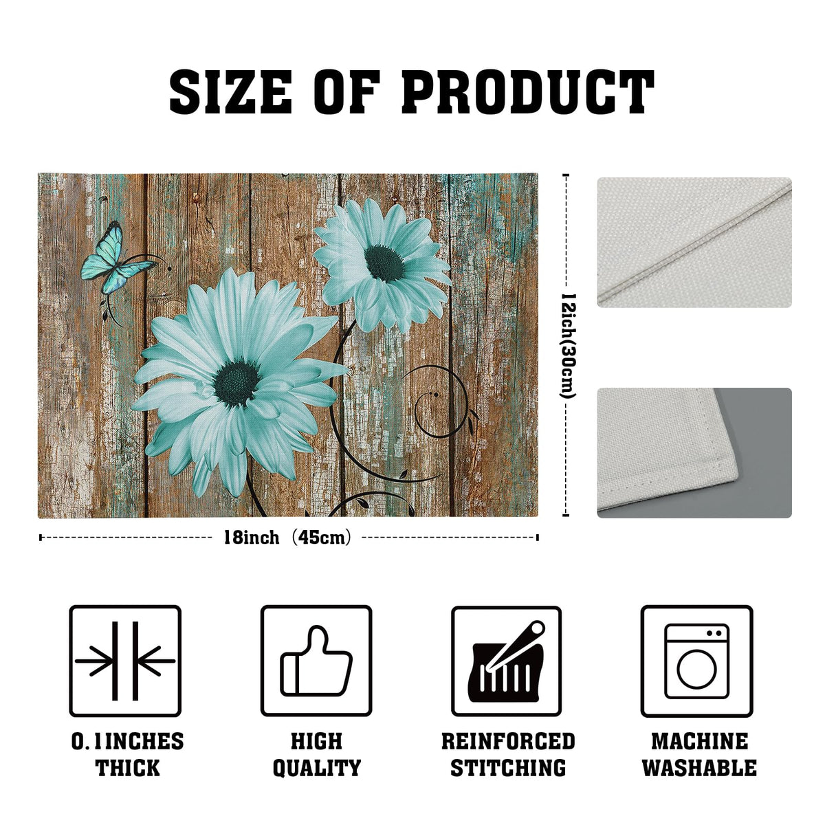 Giwawa placemats are heat-resistant to help protect tabletops from hot dishes.