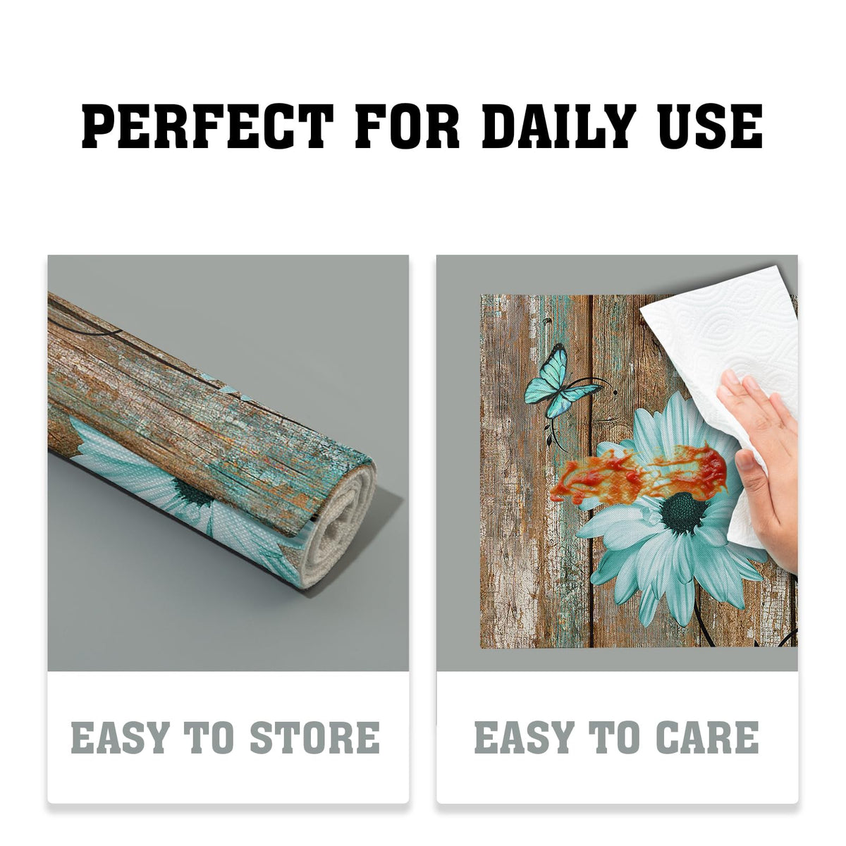 Giwawa Rustic Daisy placemats suit dinners, parties, and get-togethers with style.