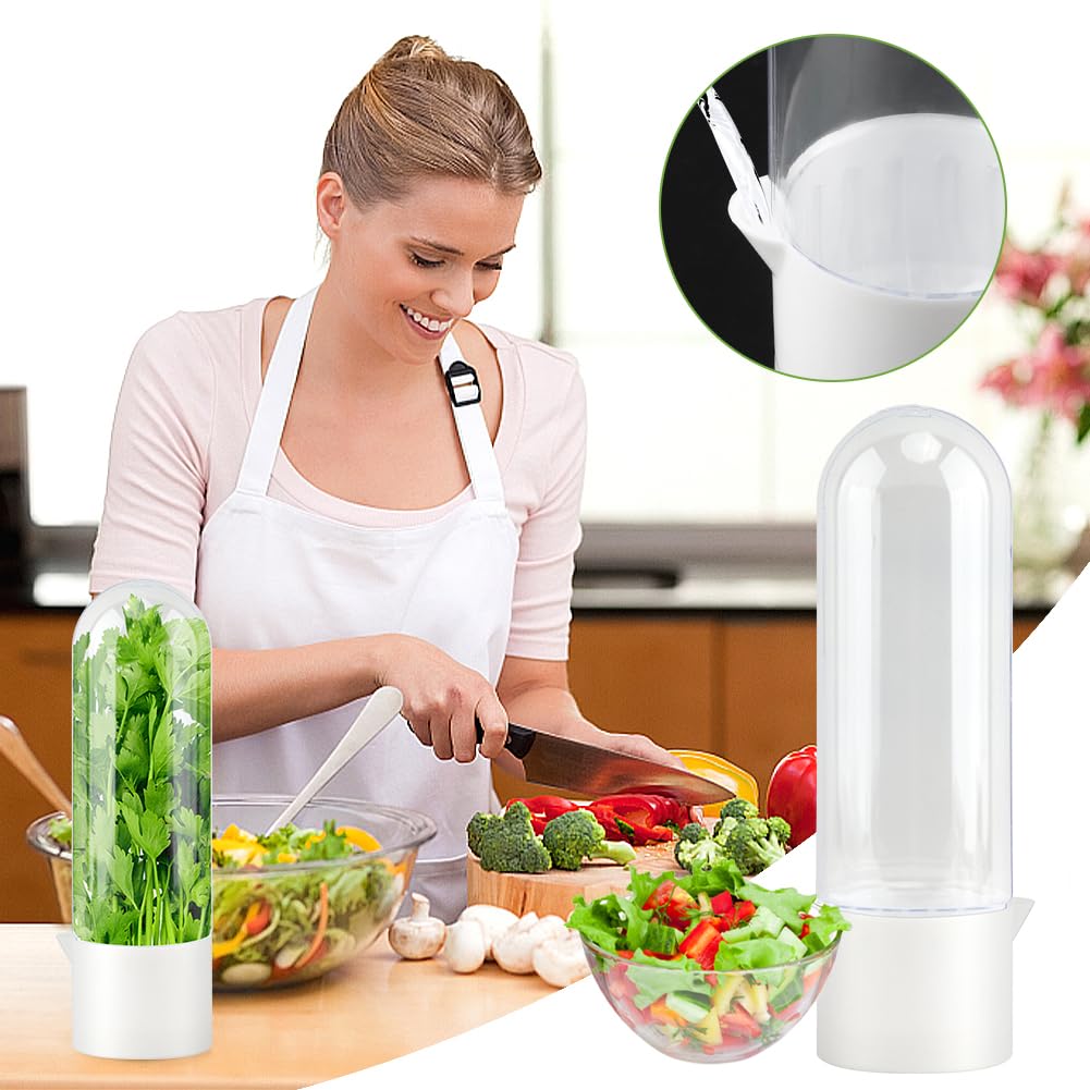 Giyochie Fresh Herb Saver 2-pack provides two herb keepers for efficient storage.