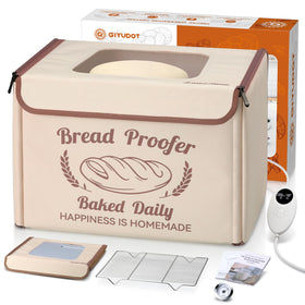 GIYUDOT folding bread proofing box front view showing even heat zones