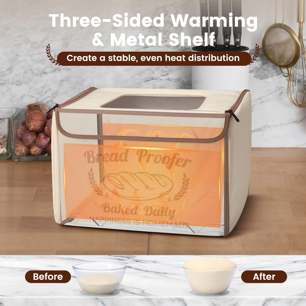 GIYUDOT folding bread proofing box top view with control panel