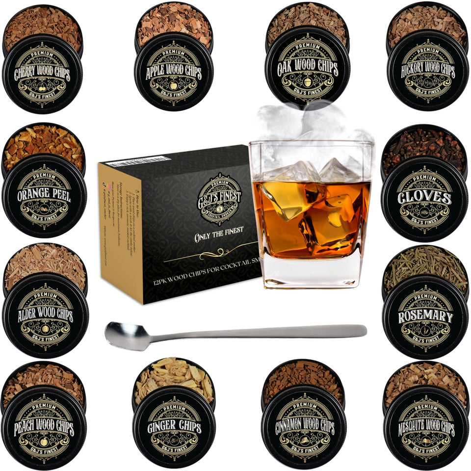 G & J's Finest cocktail smoker chips pour-ready aroma variety