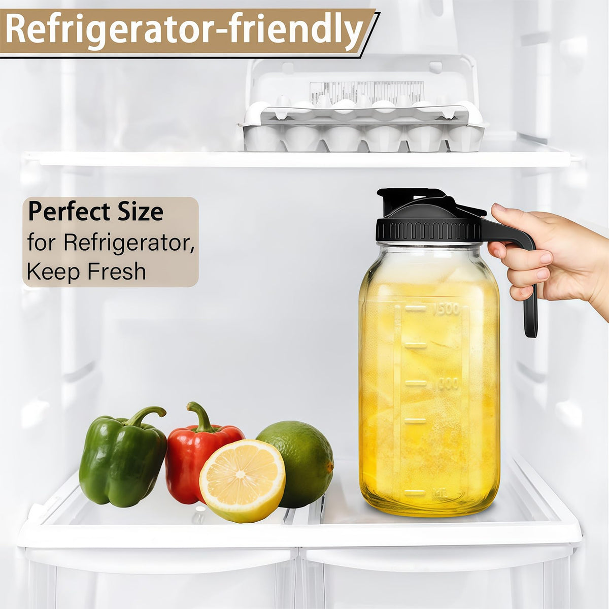 Glabotoil dishwasher-safe glass pitcher for quick cleanup
