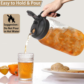 Glabotoil 64oz pitcher stored in fridge, space-saving design