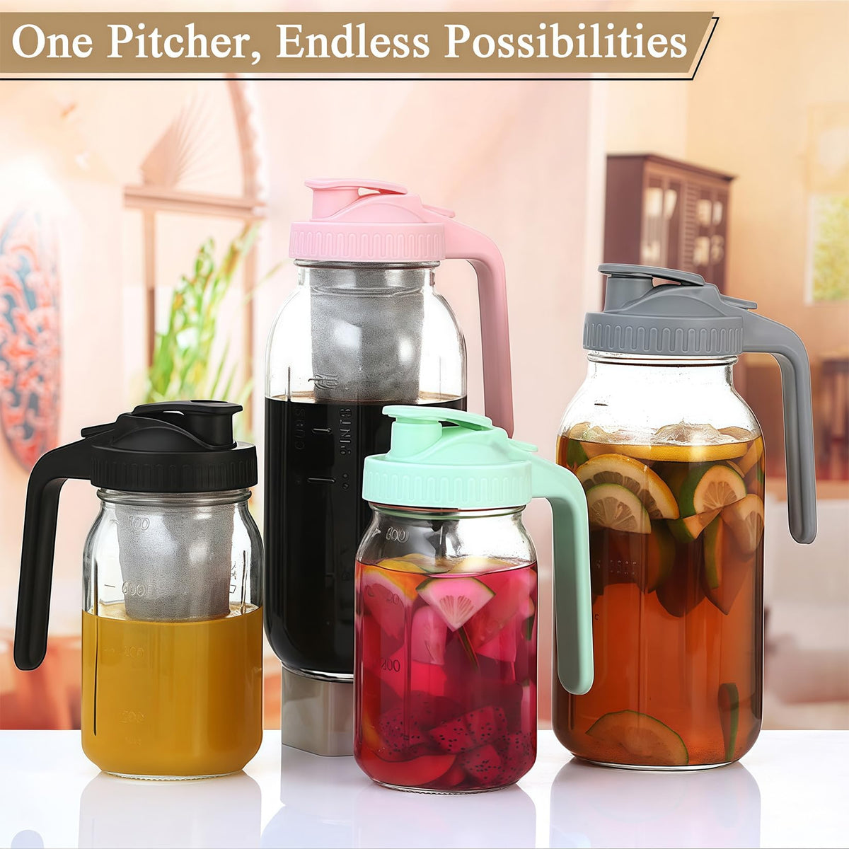Glabotoil sun tea pitcher ready for refreshing brews