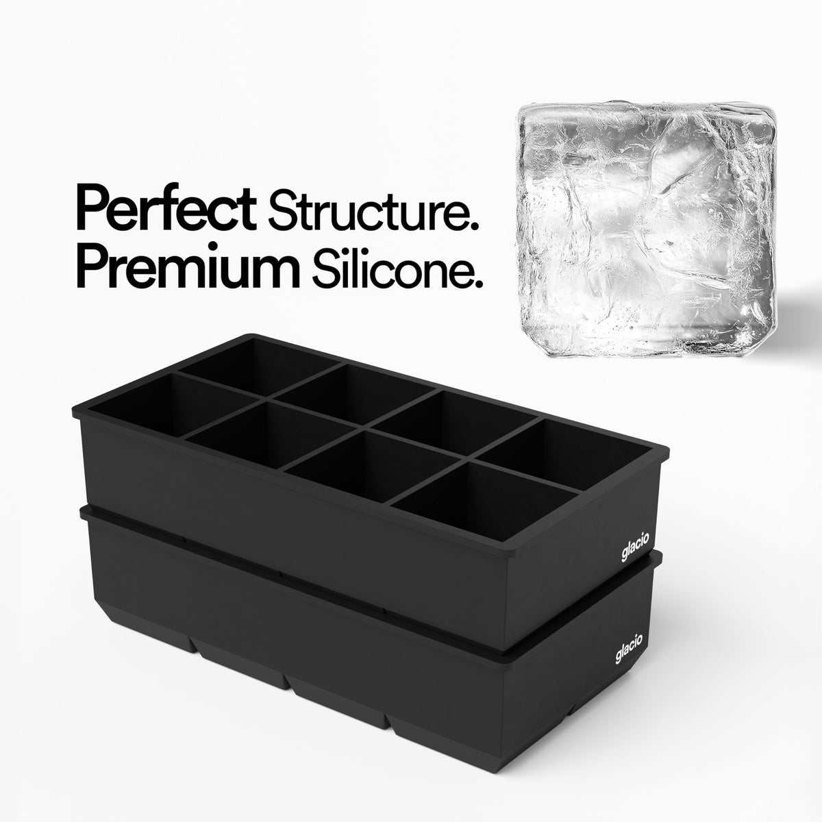 Glacio cocktail ice cubes enhancing a whiskey cocktail without quick dilution