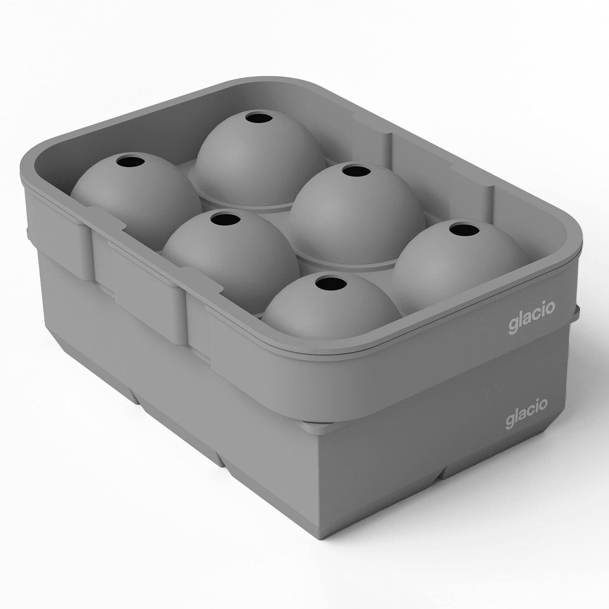 Glacio freezer-ready molds fit standard shelves for convenient storage.