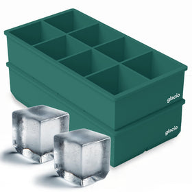 Glacio ice cube molds 2-pack with giant square cubes for slow-melt chilling in whiskey.