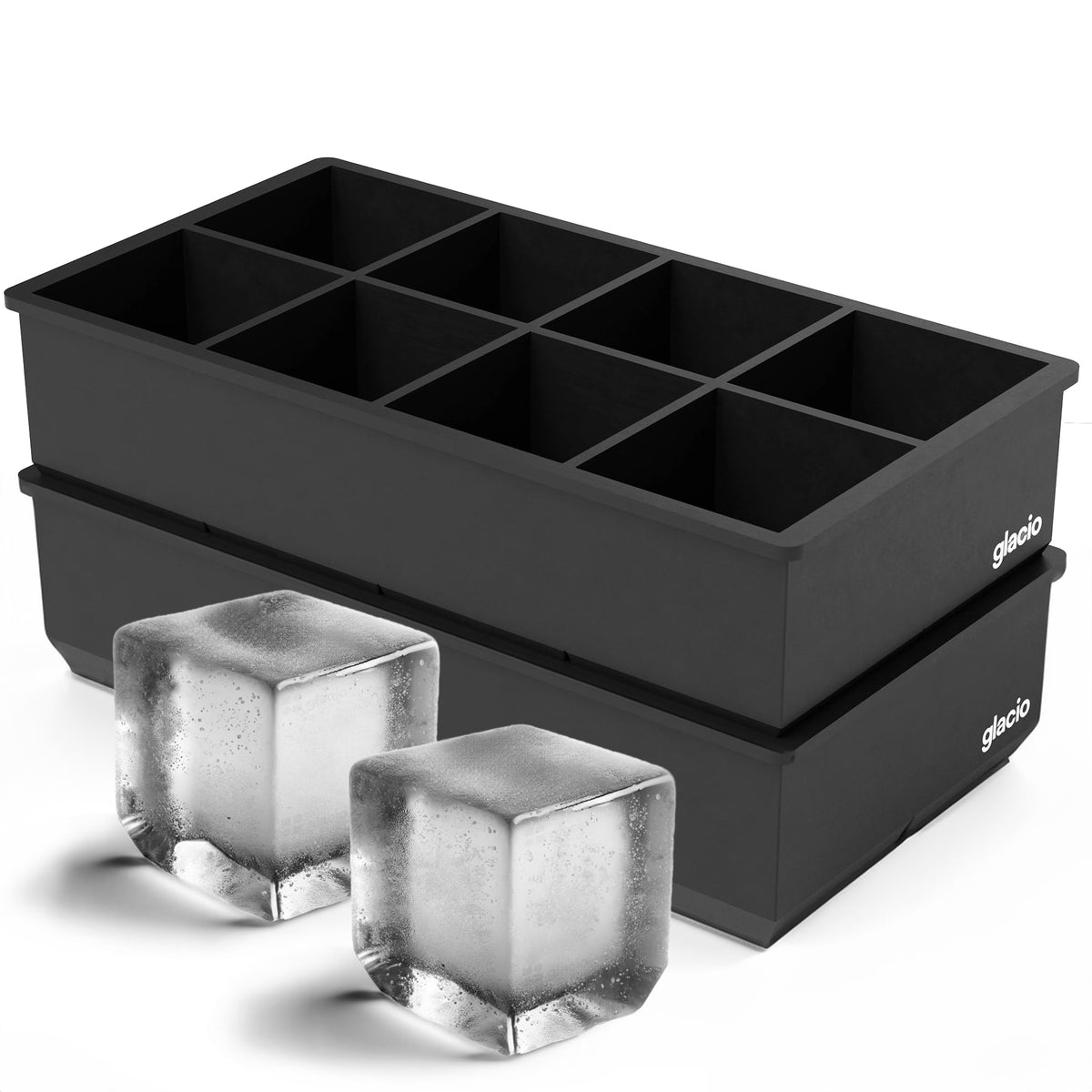 Glacio ice cube molds with eight large squares for slow-melt chilling