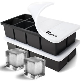 Glacio 2-inch ice cube tray forming large cubes for slow-melt chilling.