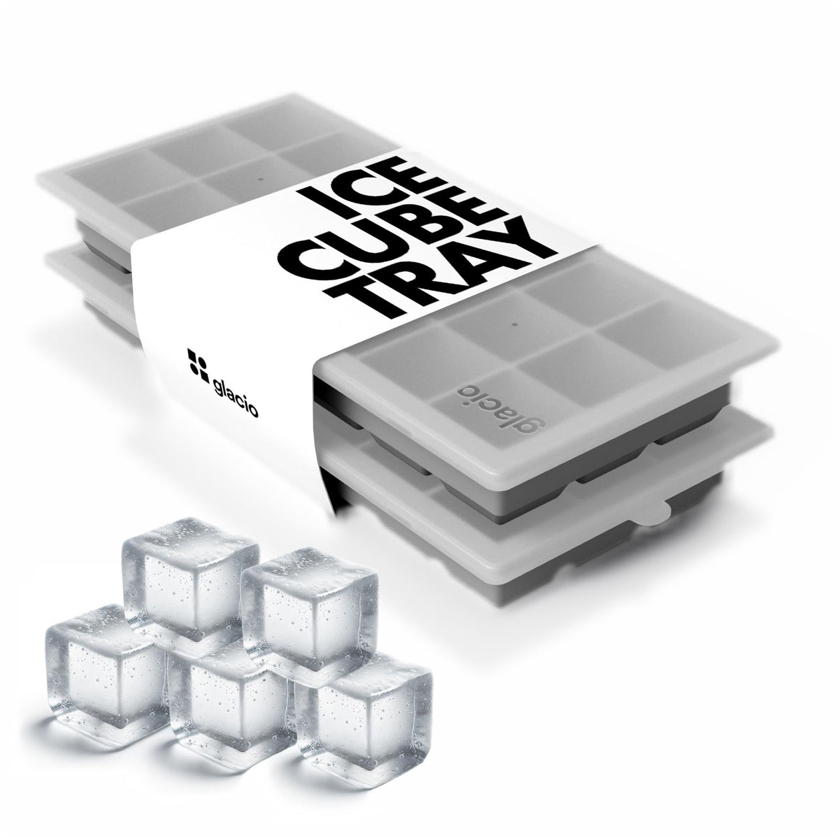 Glacio ice cube tray with lids creates fresh, stackable cubes for cocktails.