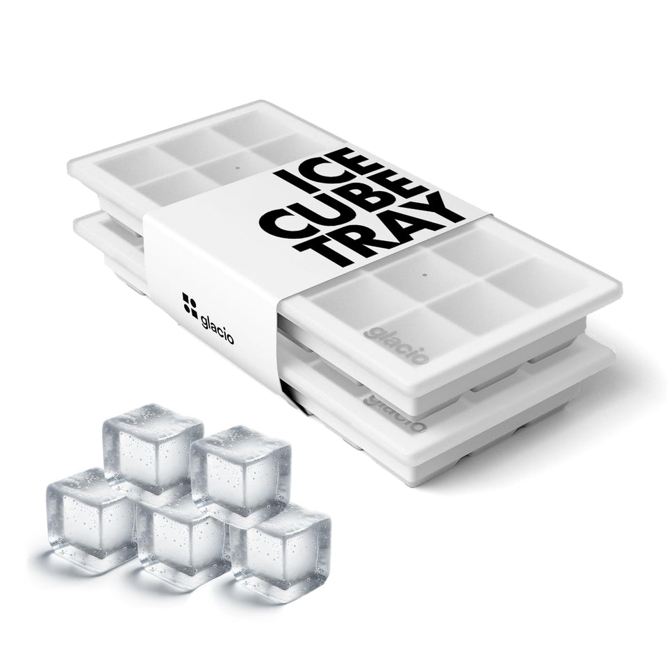 Glacio ice cube tray with lids delivering 21 compact cubes for cocktails.