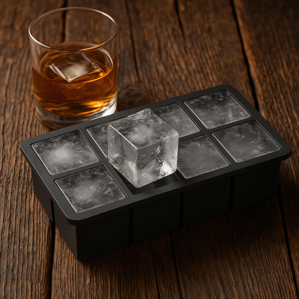 Glacio modern ice tray complements contemporary kitchen décor.